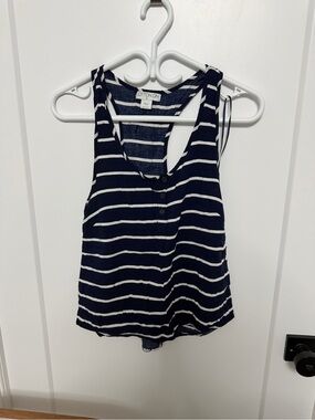 Cotton On Navy and White Striped Button-Front Tank